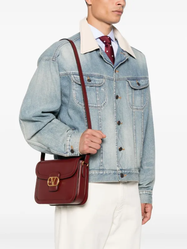 VALENTINO レッド ショルダーバッグ Valentino Garavani ロコ レザーショルダーバッグ | レッド