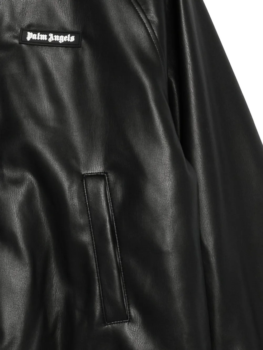 Palm Angels Kids baseball-collar bomber jacket Zwart