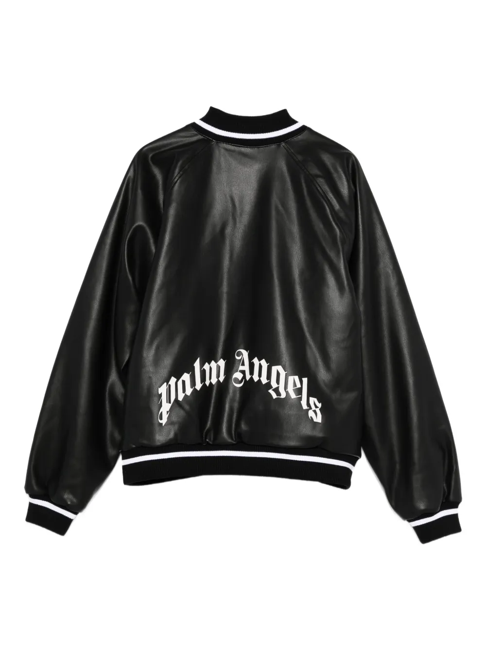 Palm Angels Kids baseball-collar bomber jacket Zwart