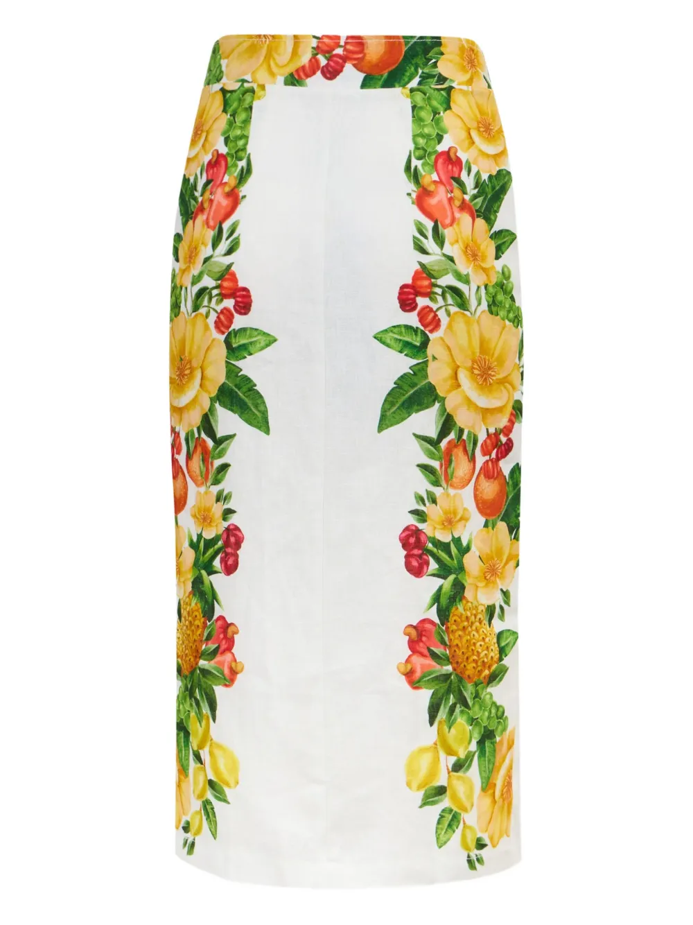 FARM Rio floral-print midi skirt - Bianco