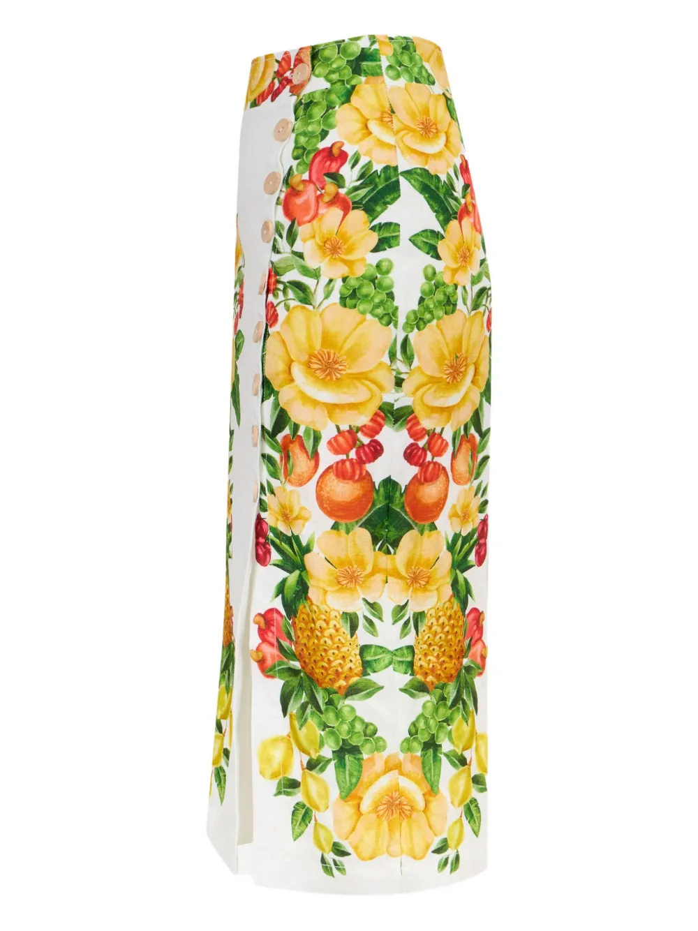 FARM Rio floral-print midi skirt Wit
