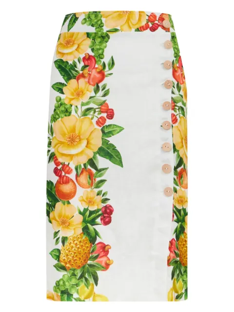 FARM Rio floral-print midi skirt