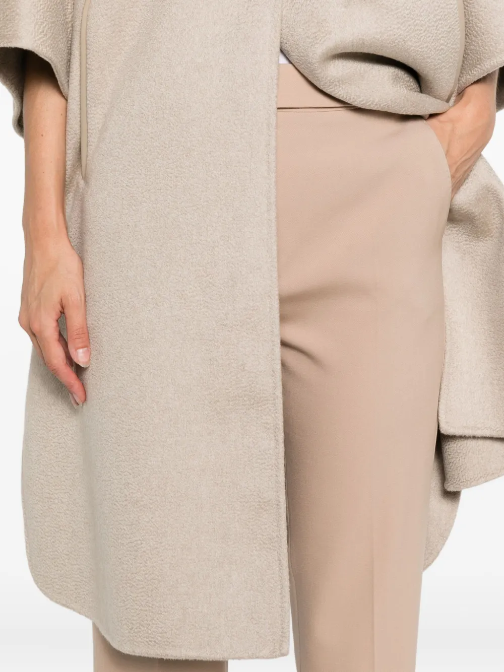 Max Mara pocket unfinished-hem trousers Beige
