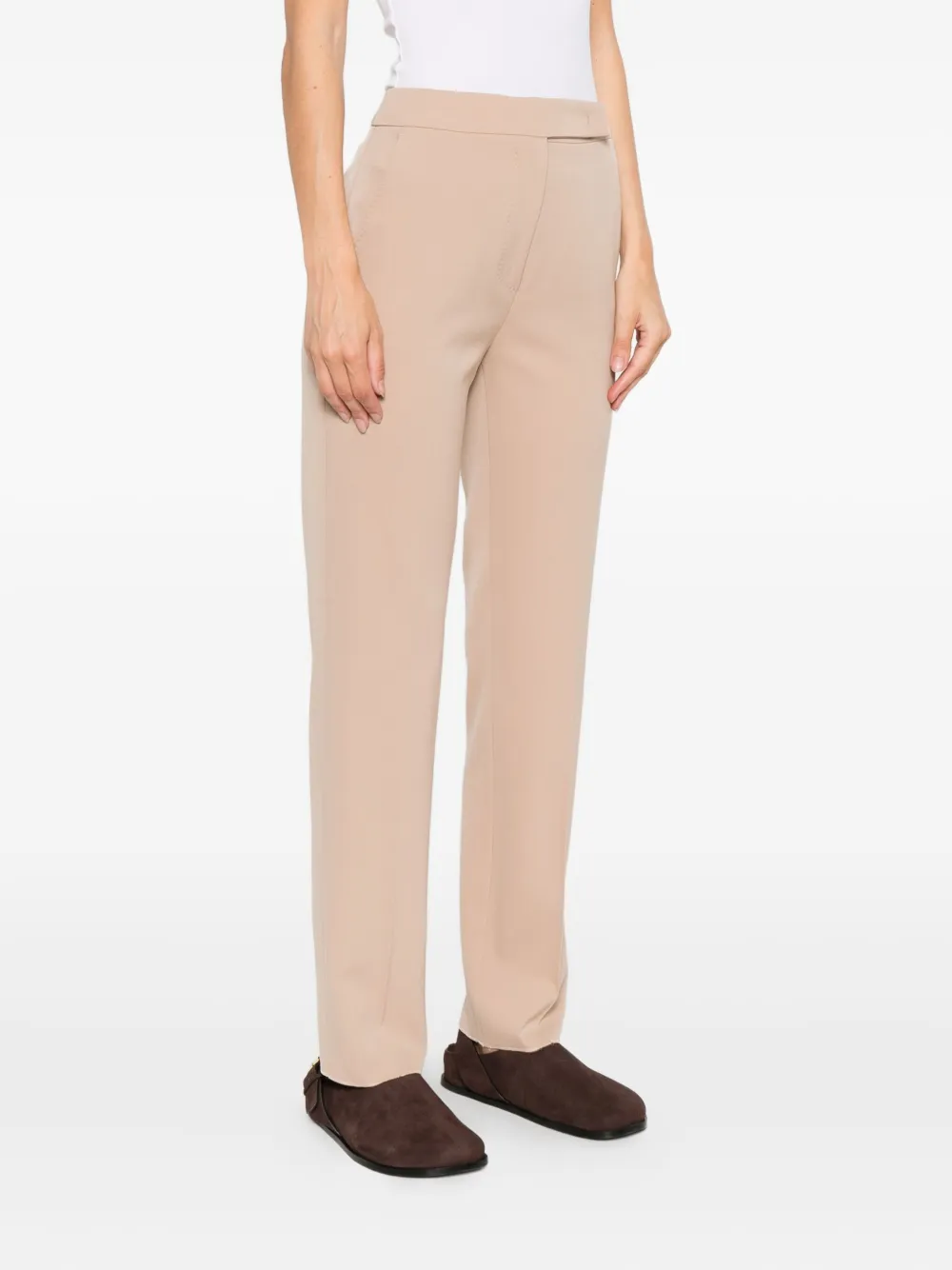 Max Mara pocket unfinished-hem trousers Beige