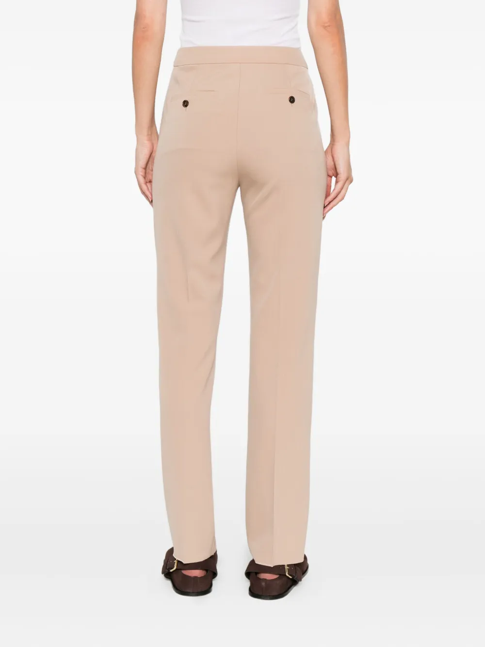 Max Mara pocket unfinished-hem trousers Beige
