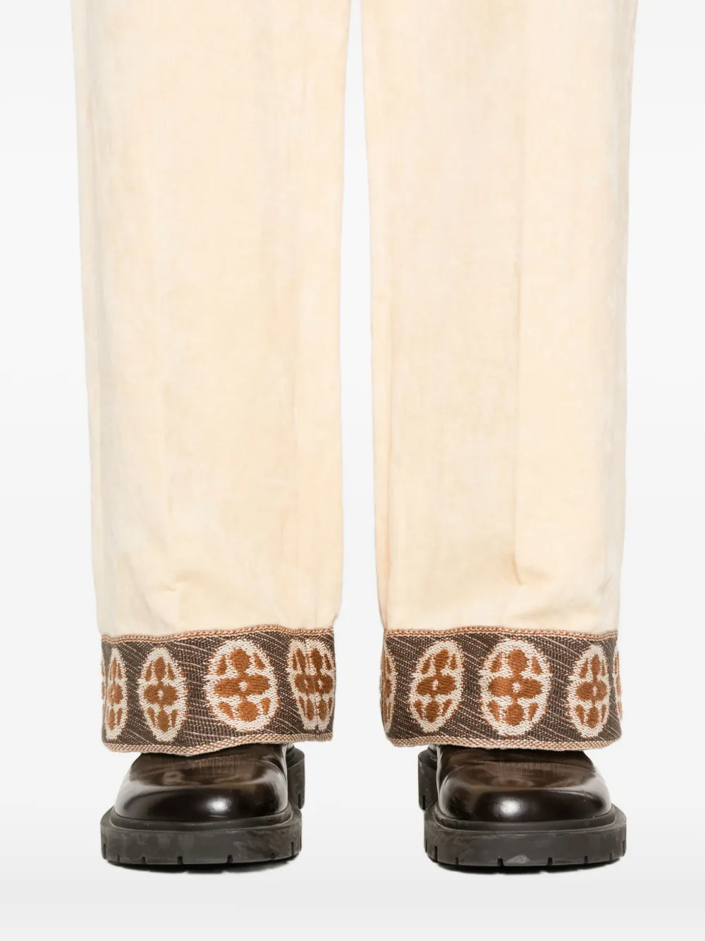Valentino Garavani Broek met geborduurde cuffs Beige