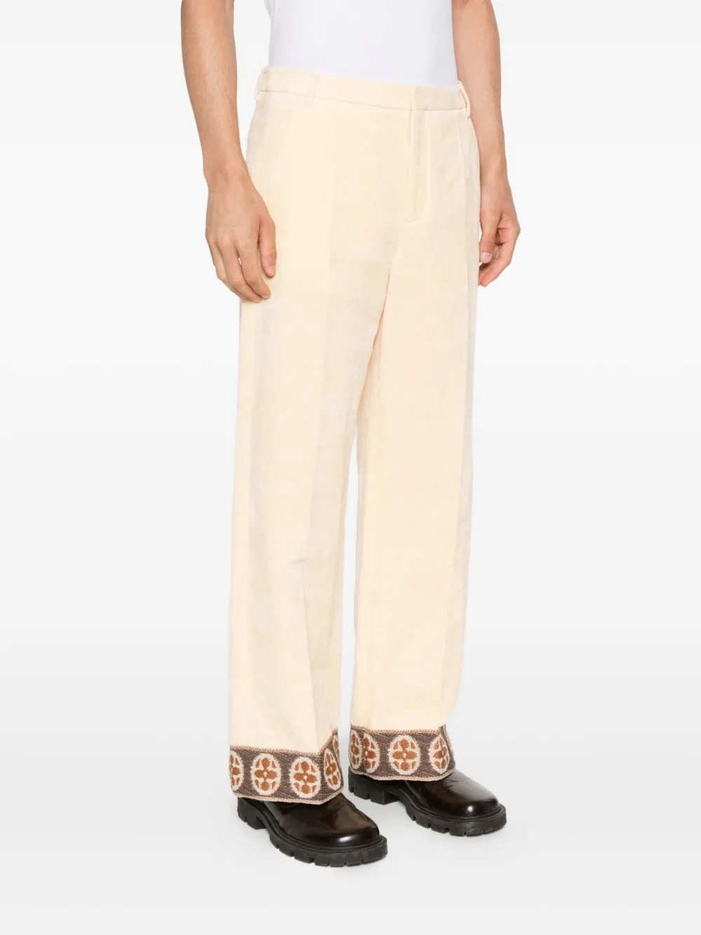 Valentino Garavani Broek met geborduurde cuffs Beige