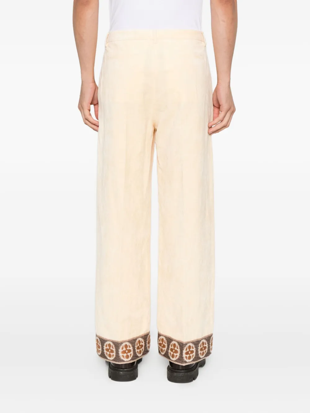 Valentino Garavani Broek met geborduurde cuffs Beige
