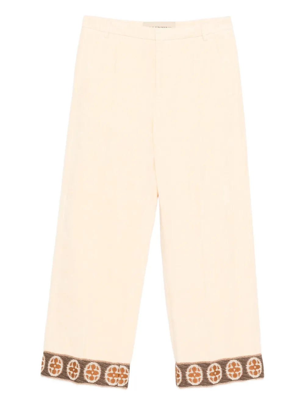 Valentino Garavani Broek met geborduurde cuffs Beige