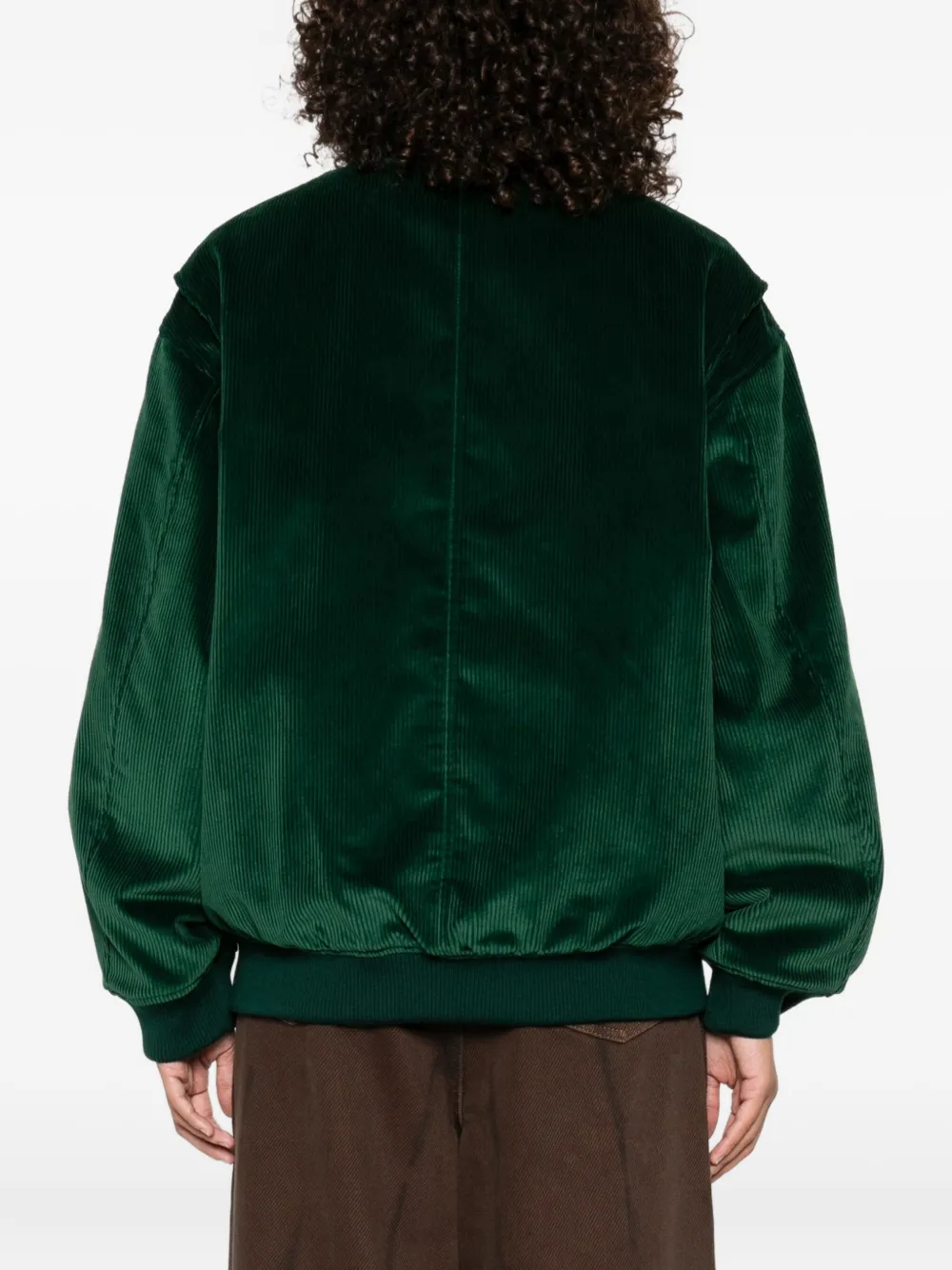 Miu leather-collar jacket Groen