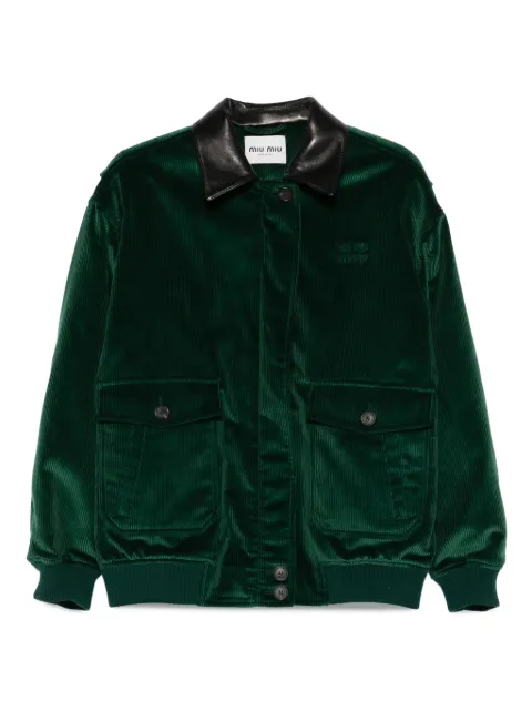 Miu Miu leather-collar jacket