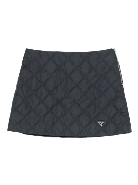 Prada logo-plaque quilted mini skirt