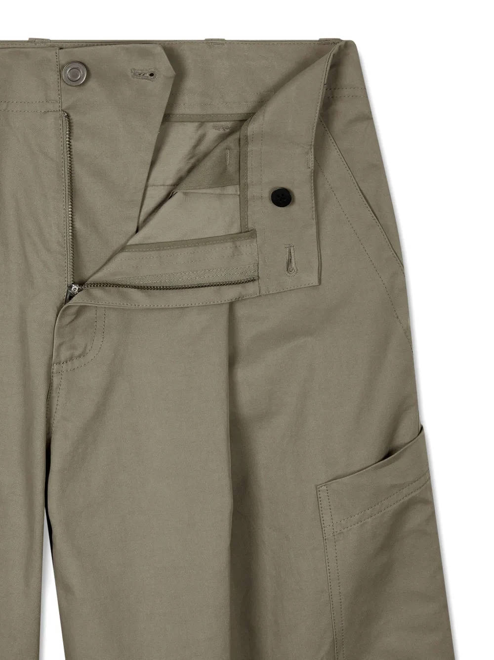 Studio Tomboy Pleated Cargo Trousers In Green