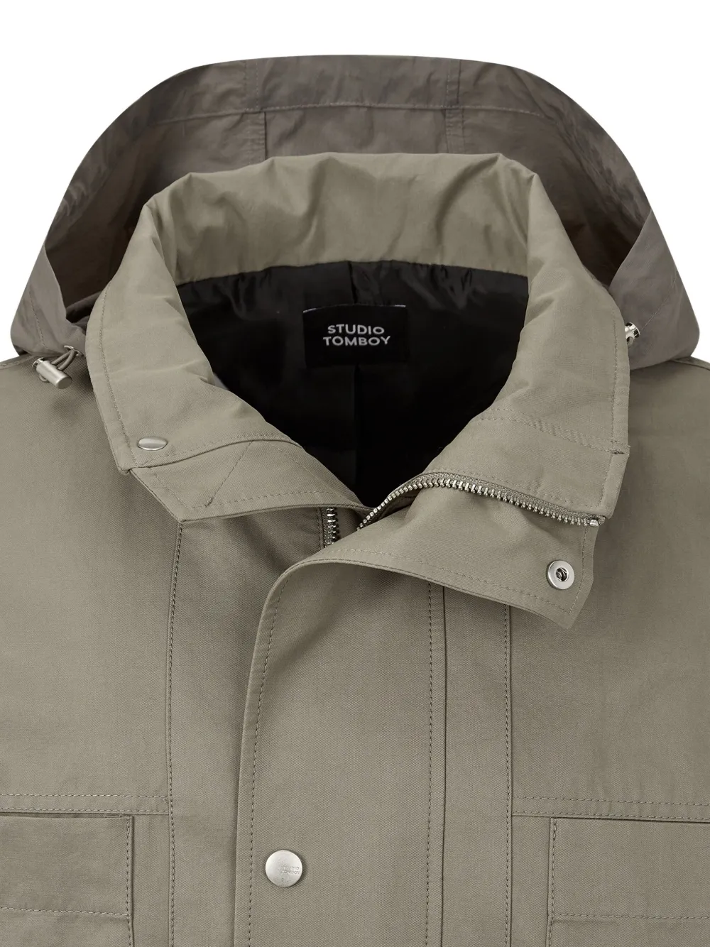 Studio Tomboy Detachable-hood Field Jacket In Green