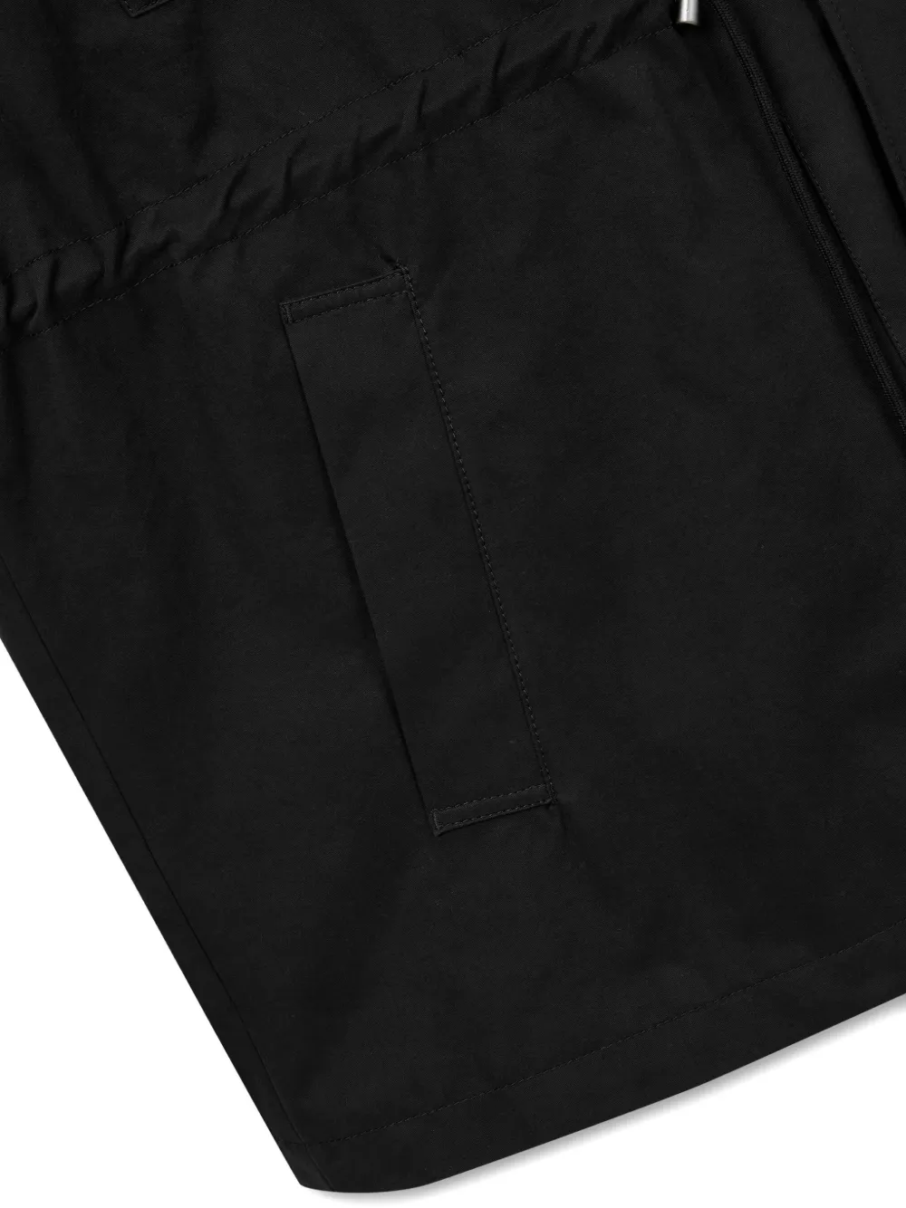 Studio Tomboy Detachable-hood Drawstring Jacket In Black