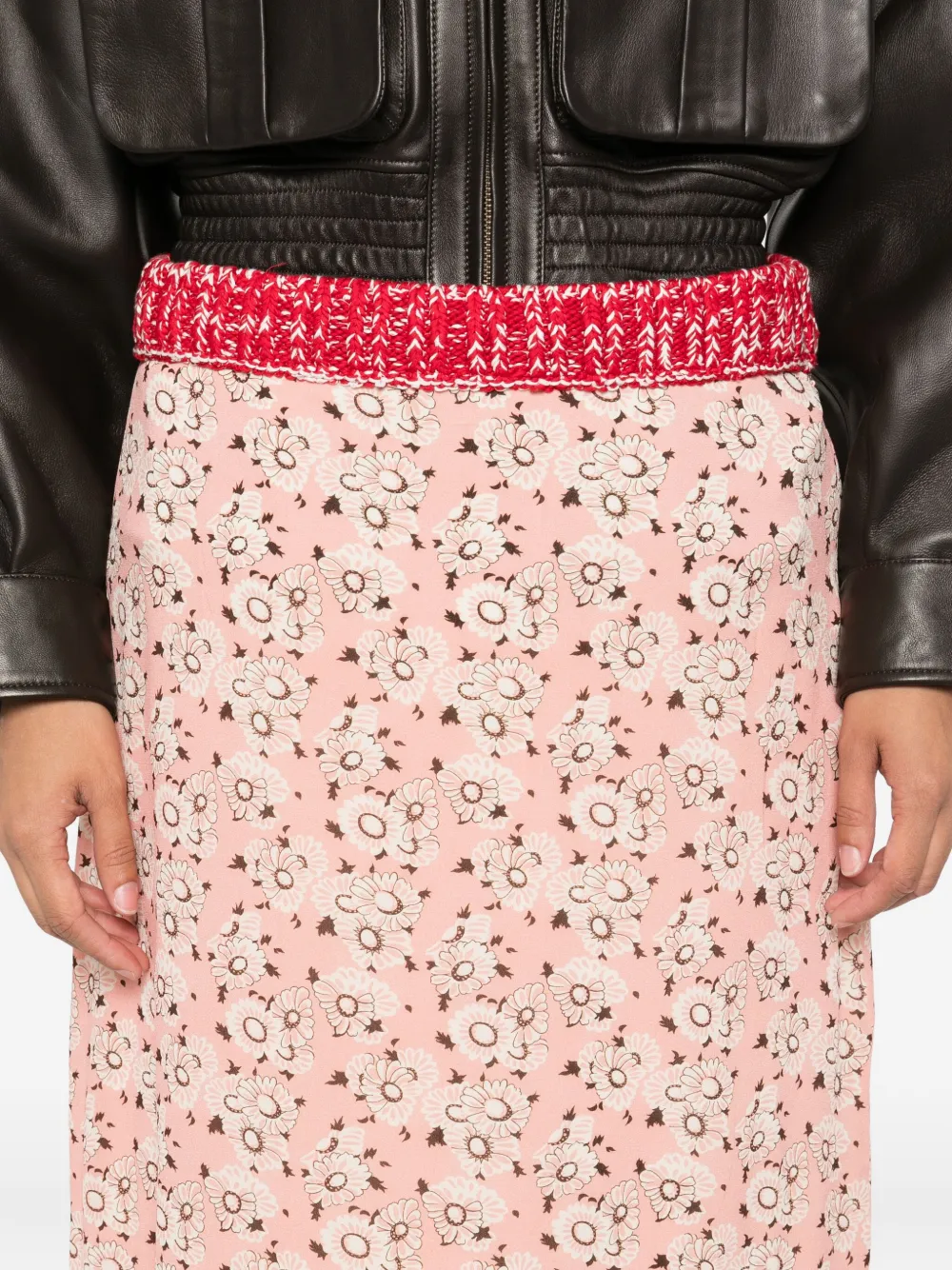 Prada floral-print mini skirt Roze