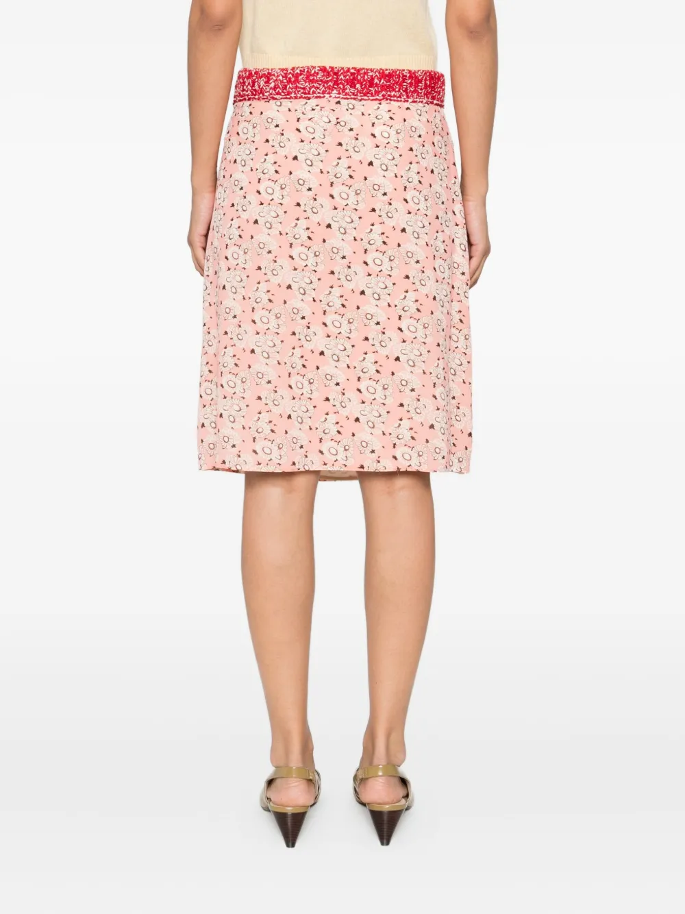 Prada floral-print mini skirt Roze