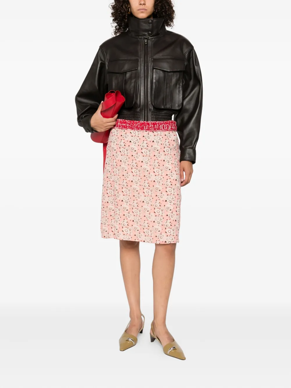 Prada floral-print mini skirt Roze