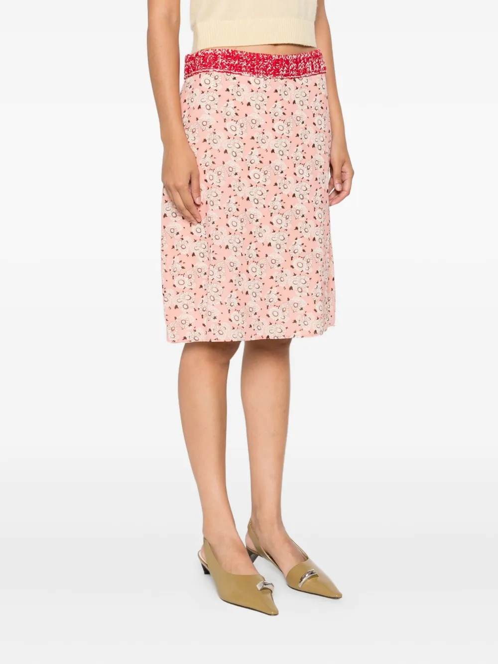 Prada floral-print mini skirt Roze