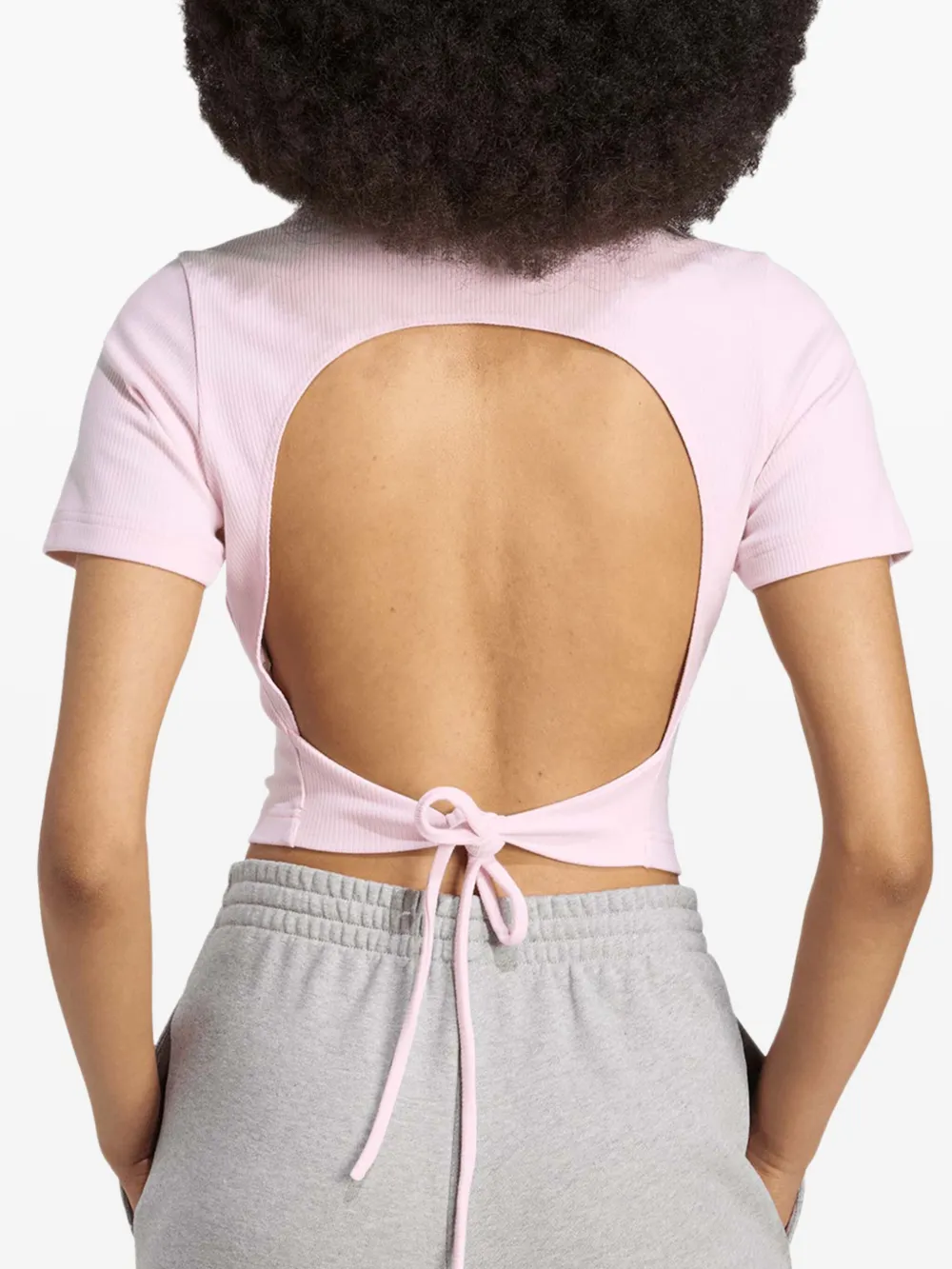 adidas Originals Campus 2000 geribbelde top met uitgesneden details Roze