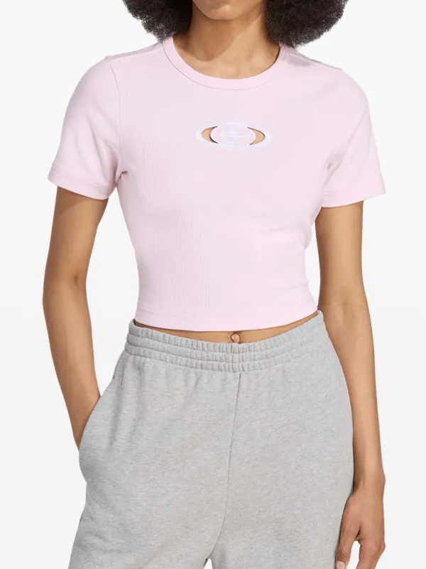 Adidas Originals Campus 2000 cut-out Ribbed Top | Pink | FARFETCH