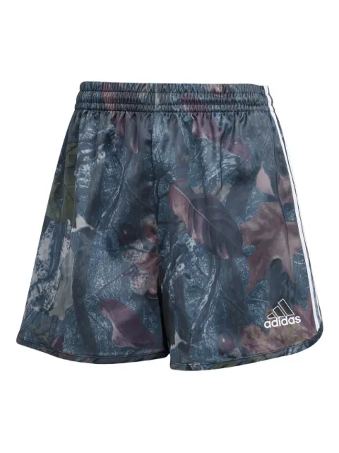 adidas Originals leaf-print side-stripe shorts