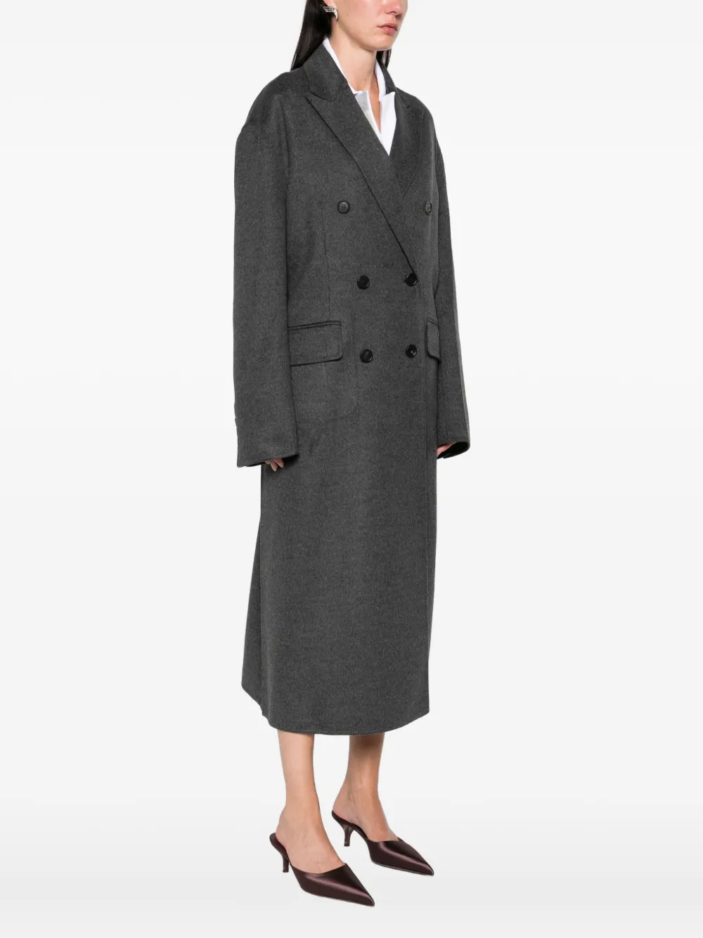 Prada double-breasted coat Grijs
