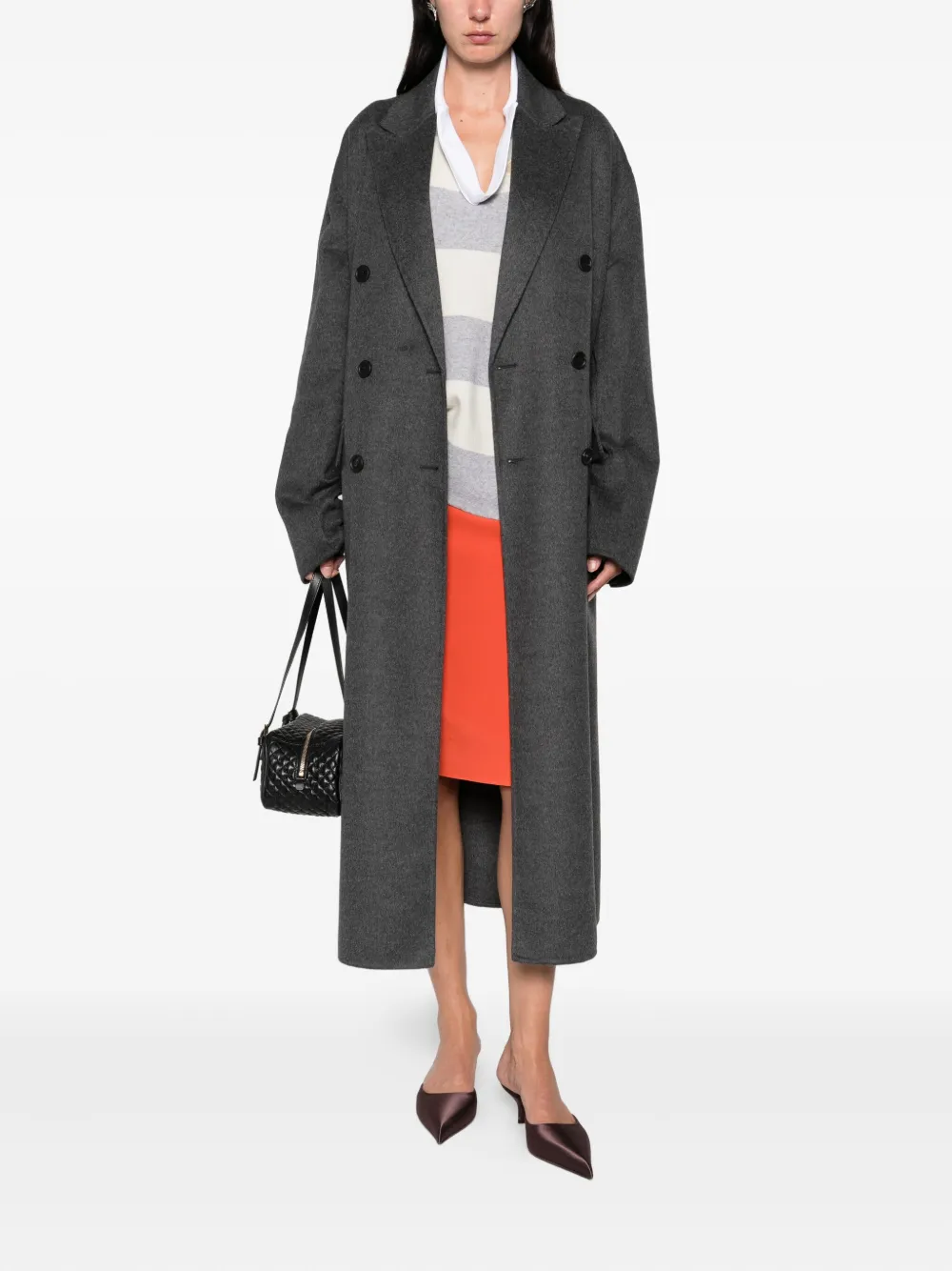 Prada double-breasted coat Grijs