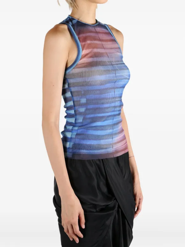 Jean Paul Gaultier striped-pattern Mesh Top | FARFETCH JP