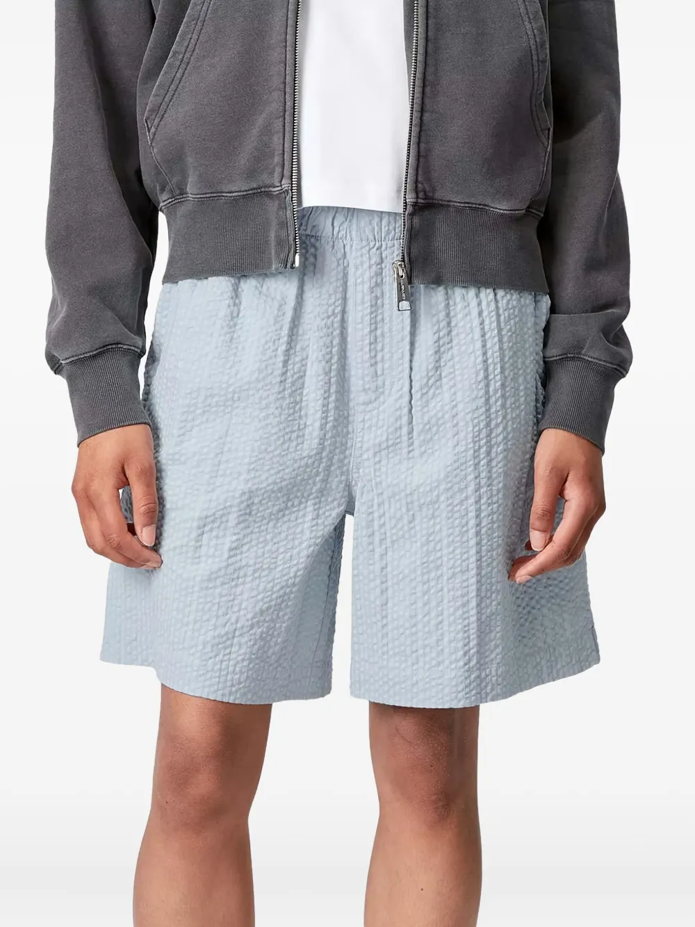 Carhartt WIP Toland seersucker shorts Blauw