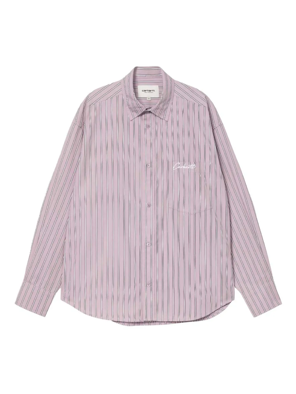 Carhartt WIP Grimsby striped embroidered shirt Roze