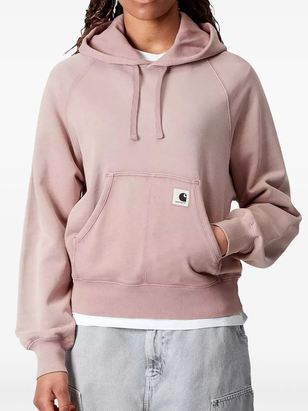 Carhartt WIP Hudson pouch-pocket hoodie Roze