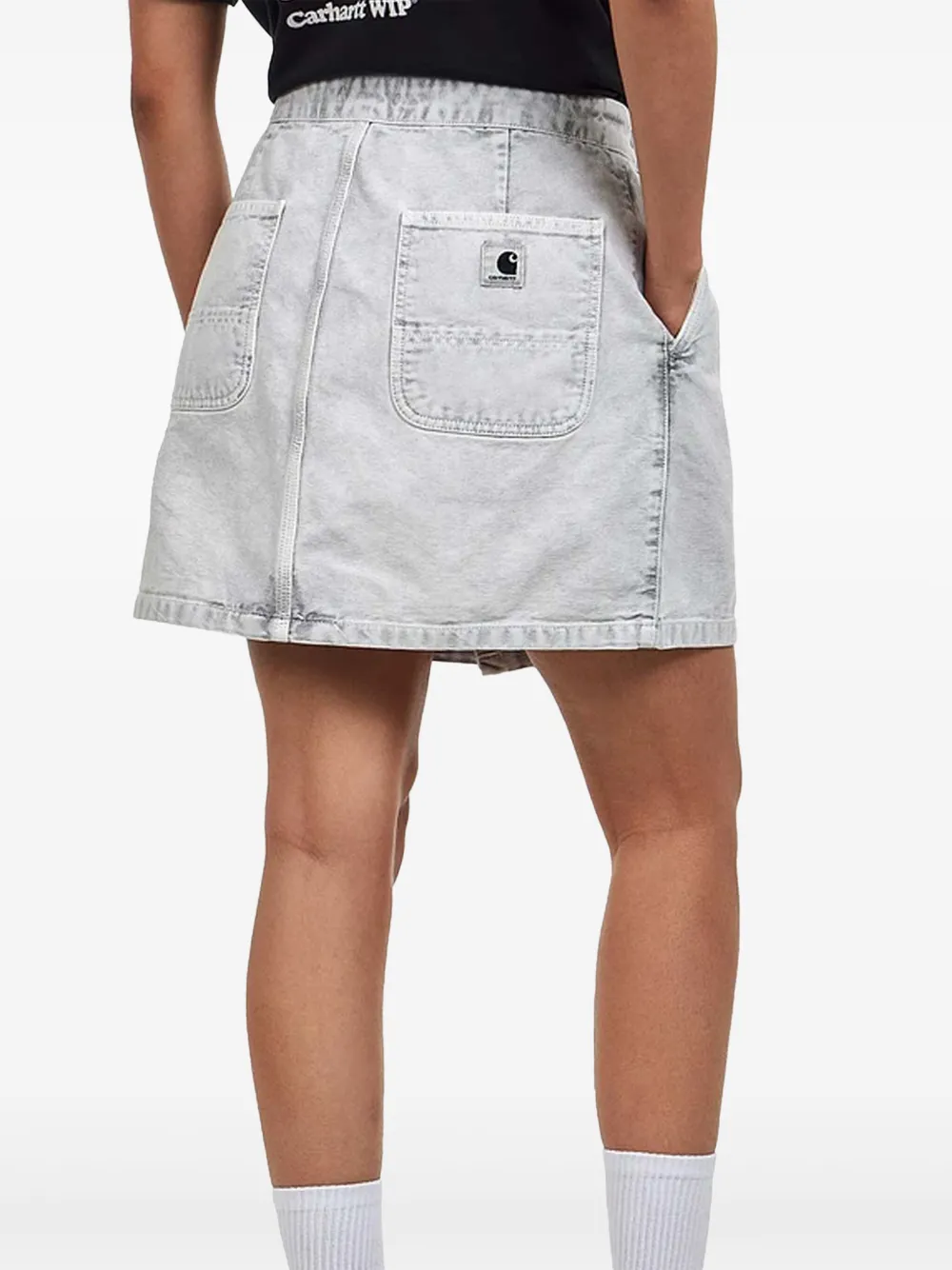 Carhartt WIP Emery mini-wikkelrok met gewikkelde voorkant Grijs