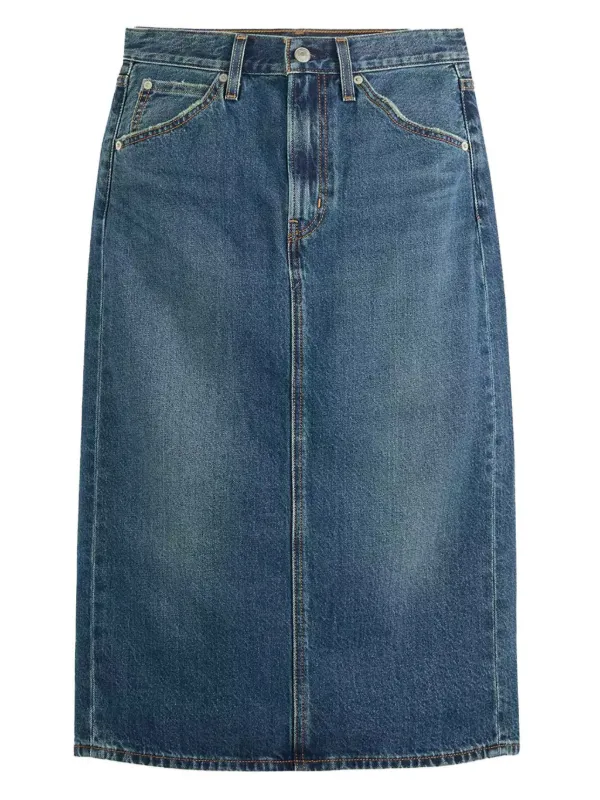 Levi's back-slit Denim Midi Skirt Blue FARFETCH JO