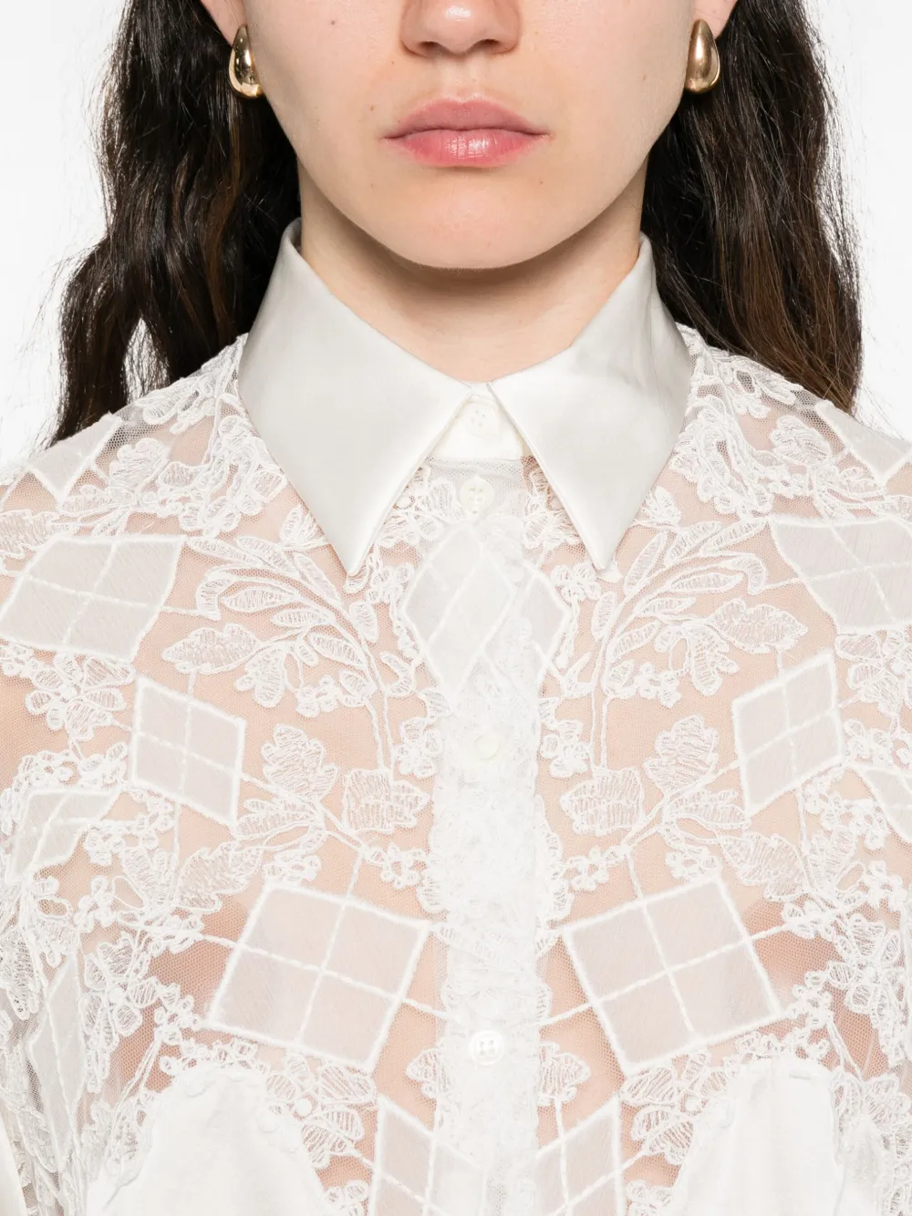 Ermanno Scervino Satijnen blouse Wit