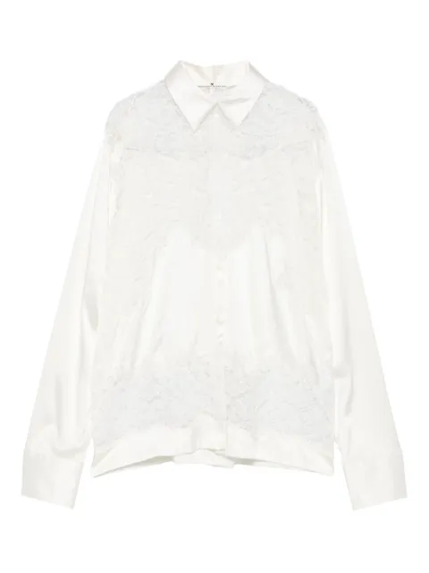 Ermanno Scervino lace-panel satin blouse