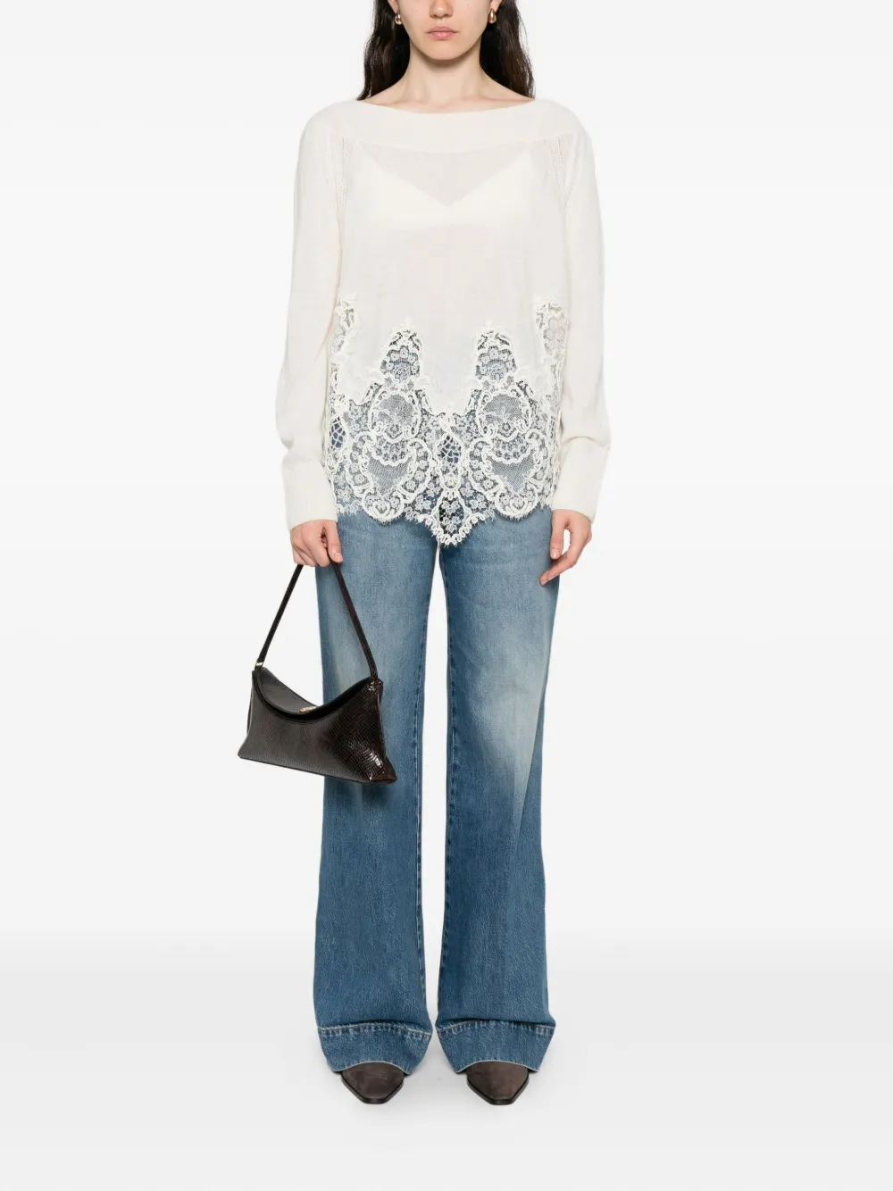 Ermanno Scervino suéter con ribete de encaje | Suéteres | Image 2