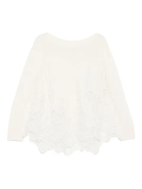 Ermanno Scervino suéter con ribete de encaje