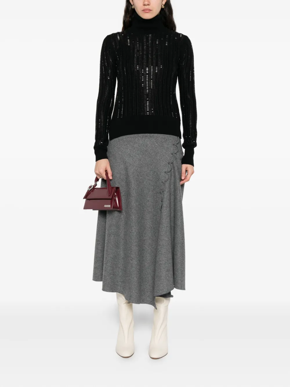 Ermanno Scervino Ribbed Turtleneck Sweater In Black