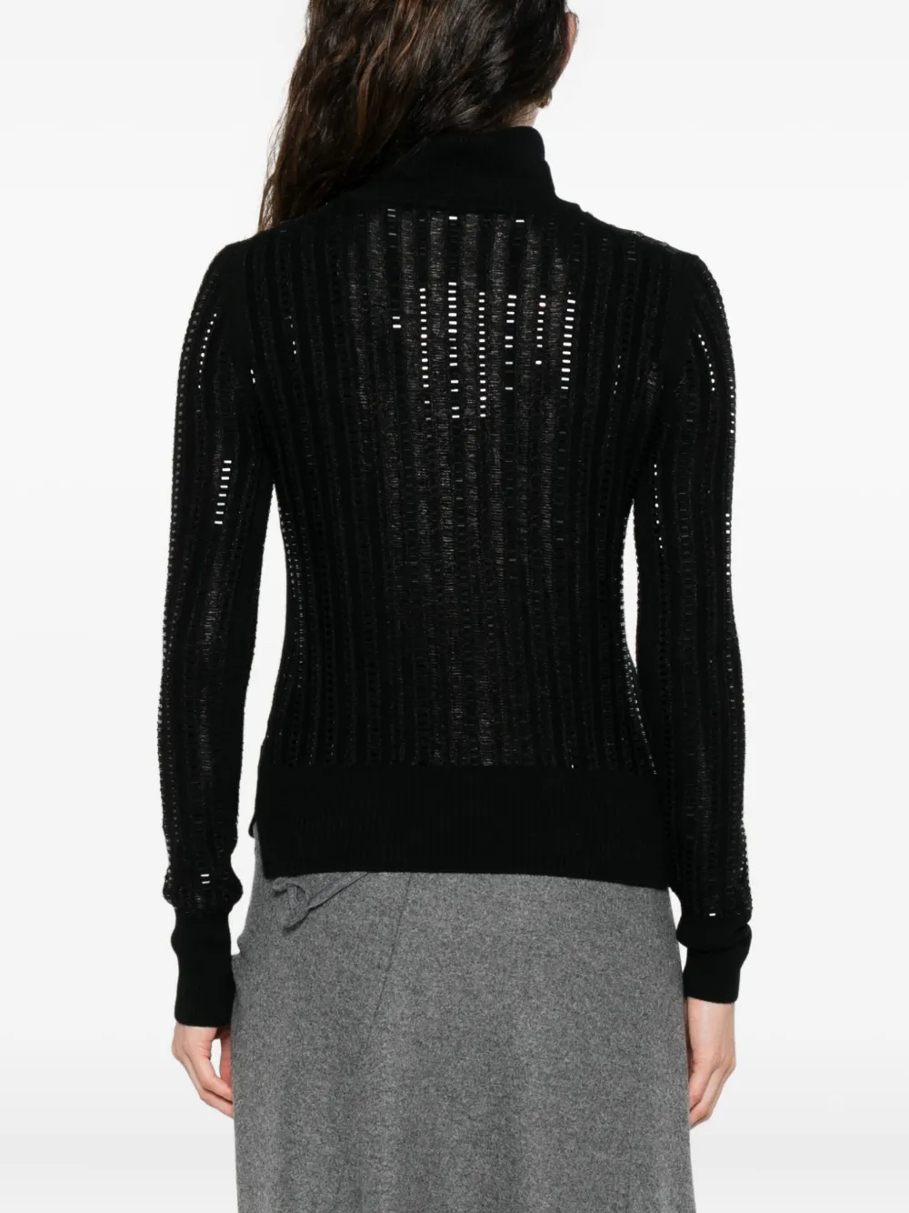Ermanno Scervino Ribbed Turtleneck Sweater In Black