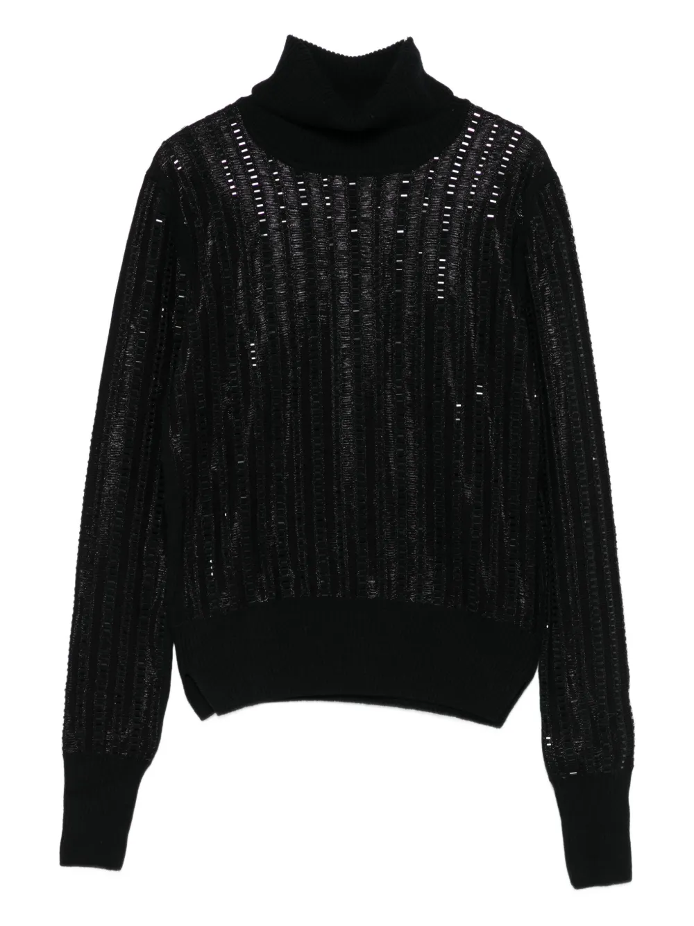 Ermanno Scervino Ribbed Turtleneck Sweater In Black