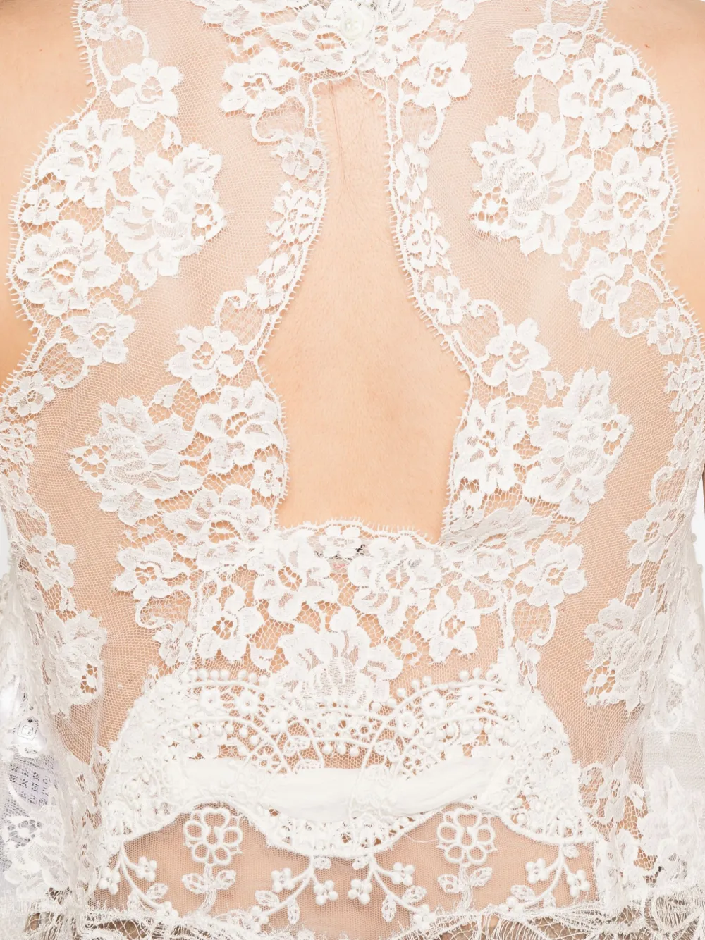 Ermanno Scervino Mouwloze top met kant Wit