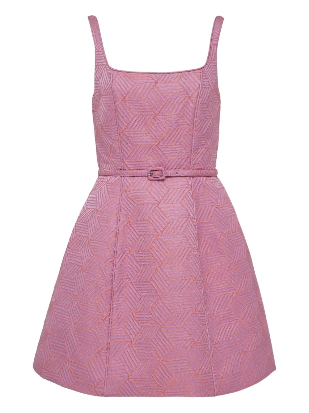 Alexis geometric-patterned belted dress | Pink | Image 1