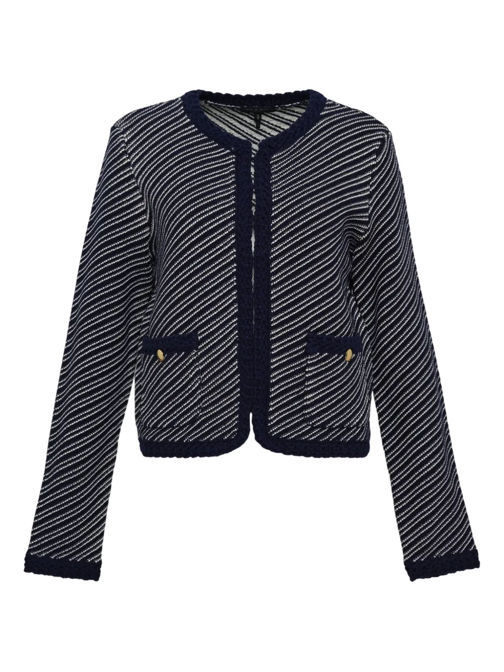 Rag & Bone Claire Diagonal-stripe Cardigan In Blue
