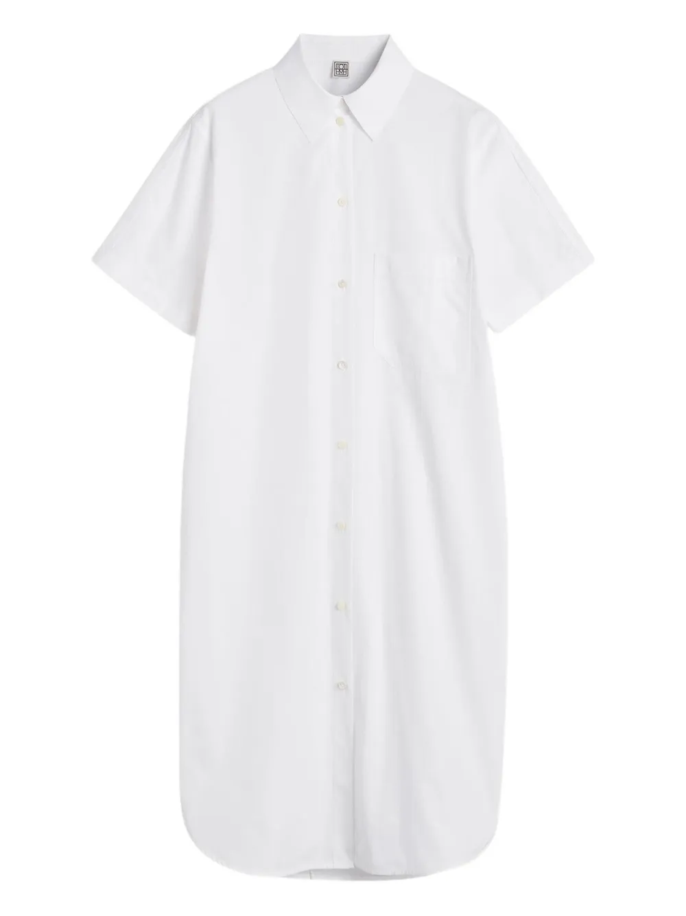 TOTEME short-sleeve button-front shirt dress | White | Image 1