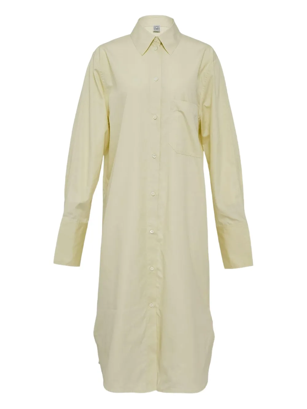 Totême Long-sleeve Button-down Shirt Dress In Yellow
