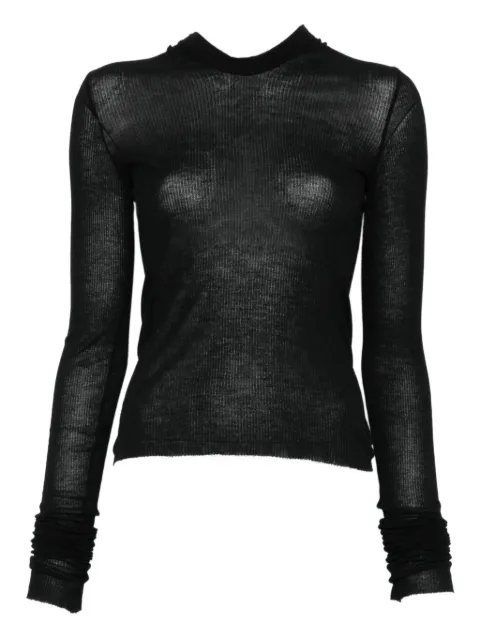 Rick Owens playera tejida de canalé manga larga