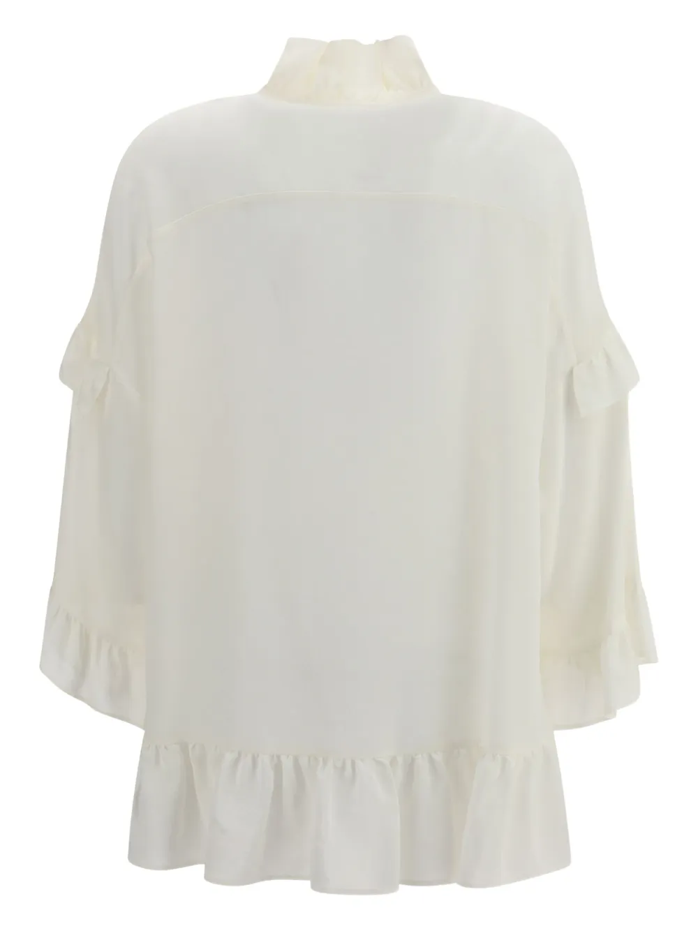 P.A.R.O.S.H. ruffled tie-neck blouse - Wit