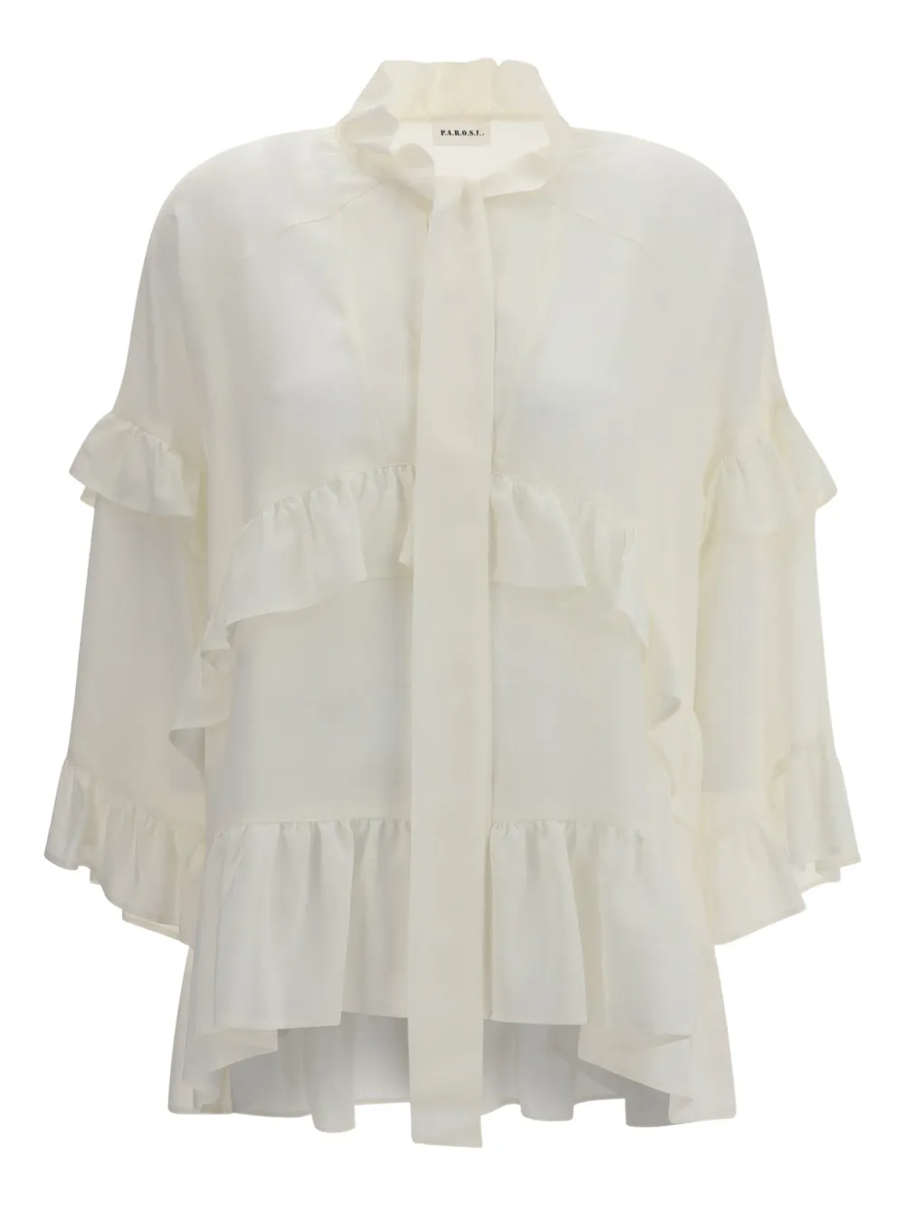 P.A.R.O.S.H. Blouse met gestrikte hals Wit