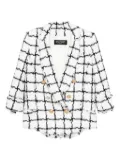 Balmain Pre-Owned 2010s grid-pattern buttoned jacket - Black